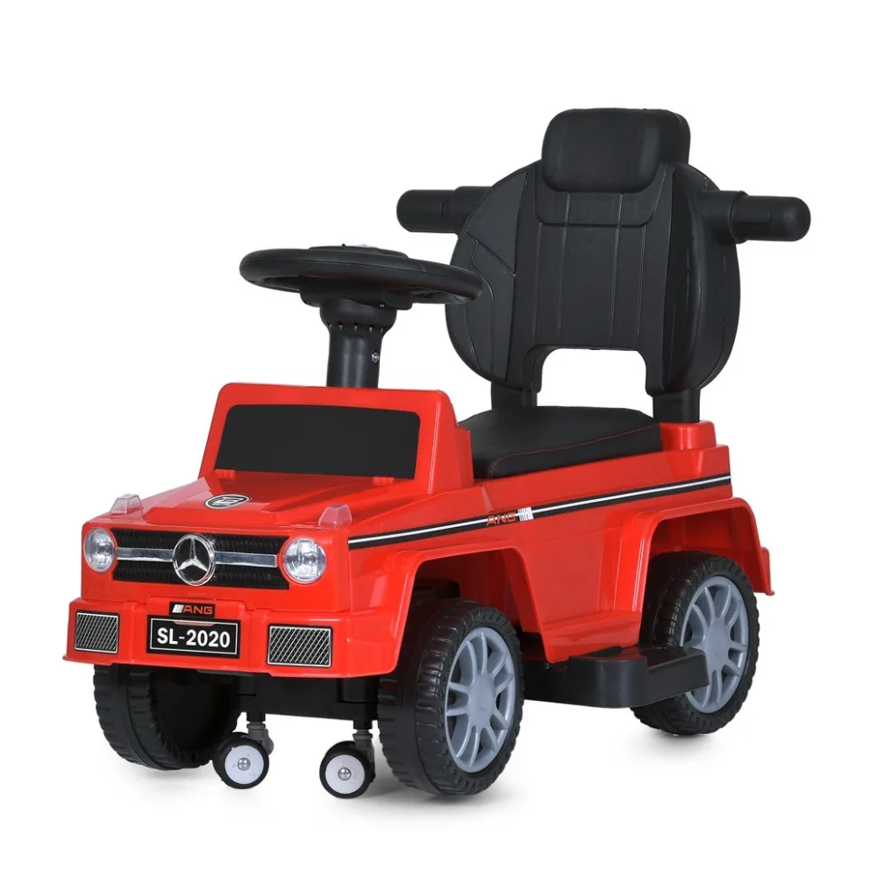 Детская каталка-толокар Bambi Racer с родительской ручкой 64x21x33 см комбинированный красный