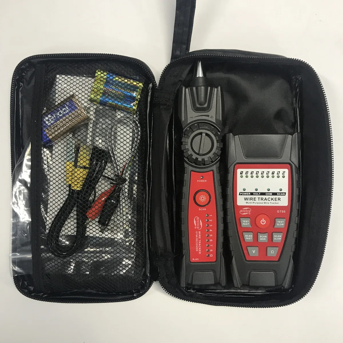 Кабель-тестер Benetech GT66 универсальный RJ-45 RJ-11 9 В 140 г медный