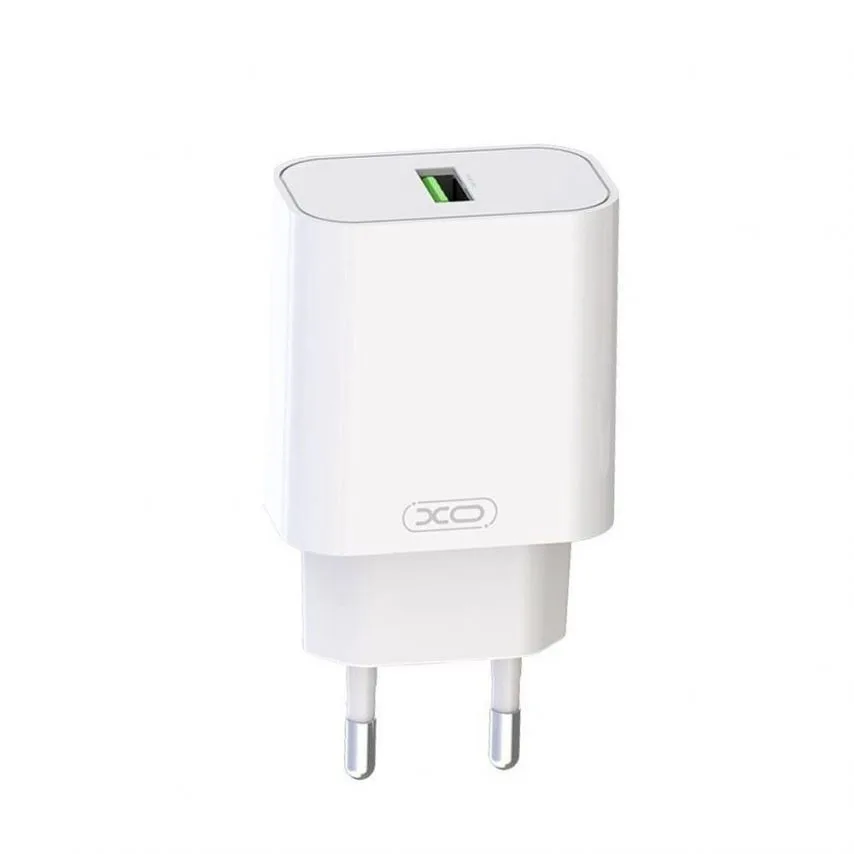 Мережевий зарядний пристрій XO 18W 1USB 3A Quick Charge білий