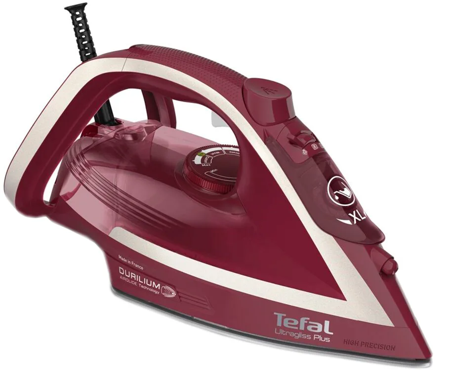 Праска Tefal Ultragliss Plus, 2800Вт, 270мл, потужний паровий удар - 260г, постійна подача пари - 50г, керамічна підошва, бордовий