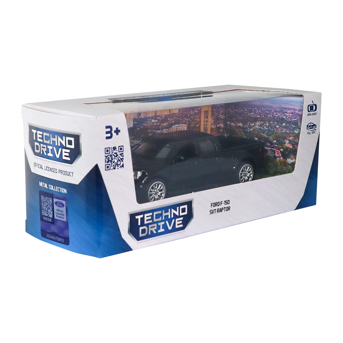 Автомодель TechnoDrive метал 11,5х3,4х4,6 см чорна