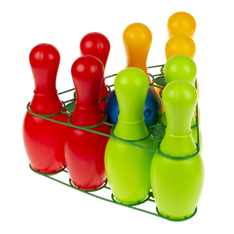 Игровой набор для боулинга Colorplast пластик 9 кеглей 1 шар Радуга