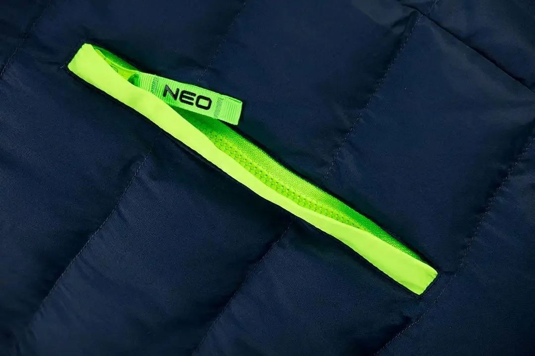 Зимовий утеплений жилет Neo Tools PREMIUM, 100% поліестер, M(50), чорний з зеленим.