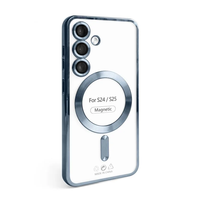 Чохол MagSafe для Samsung S24 S25 пластик силікон синій