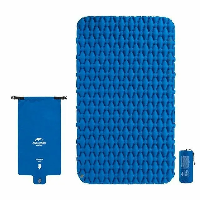 Килимок надувний Naturehike нейлон 200х120х6,5 см блакитний