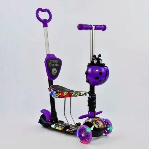 Самокат 5в1 Best Scooter для детей с подножками и ручкой.