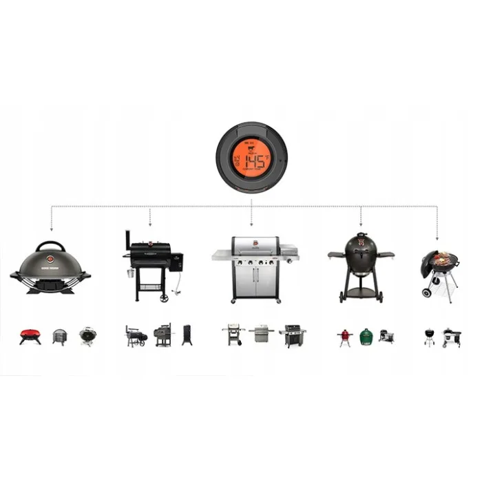 Цифровой Bluetooth термометр GRILLI 2 щупа нержавеющая сталь 300°C черный