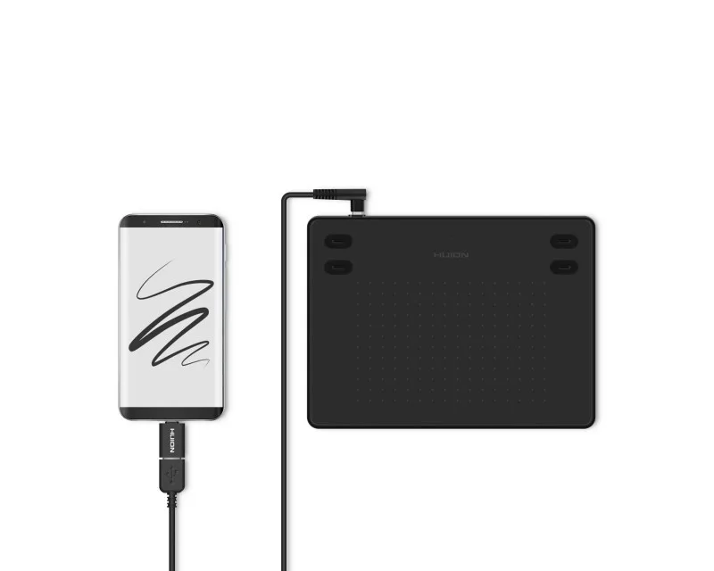 Графічний планшет Huion 4.8"x3" RTE-100, USB-C, чорний
