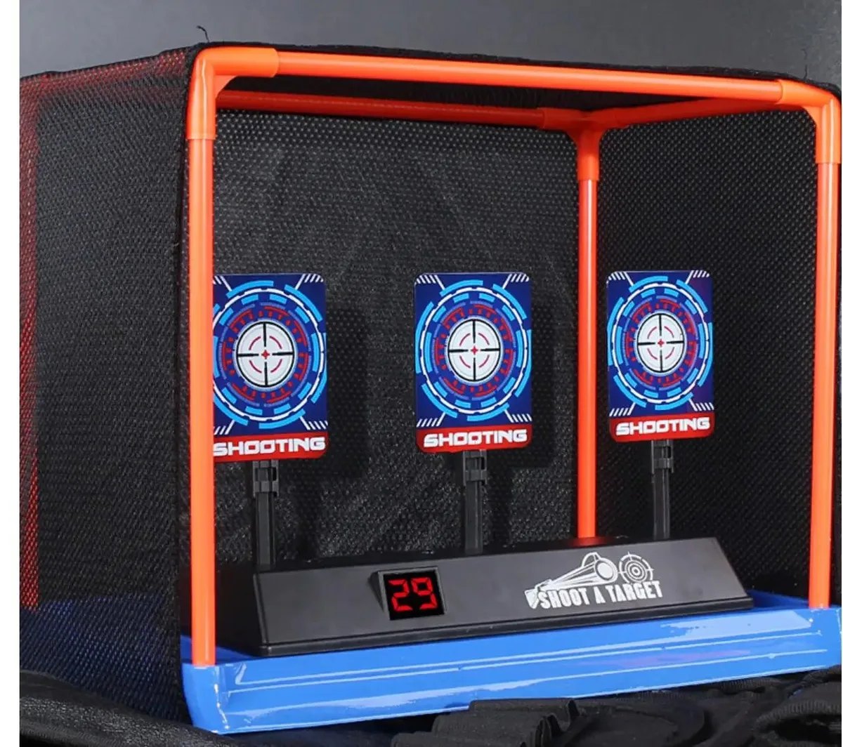 Игрушечная автоматическая мишень тройная электронная 40х30х15 см ABS пластик
