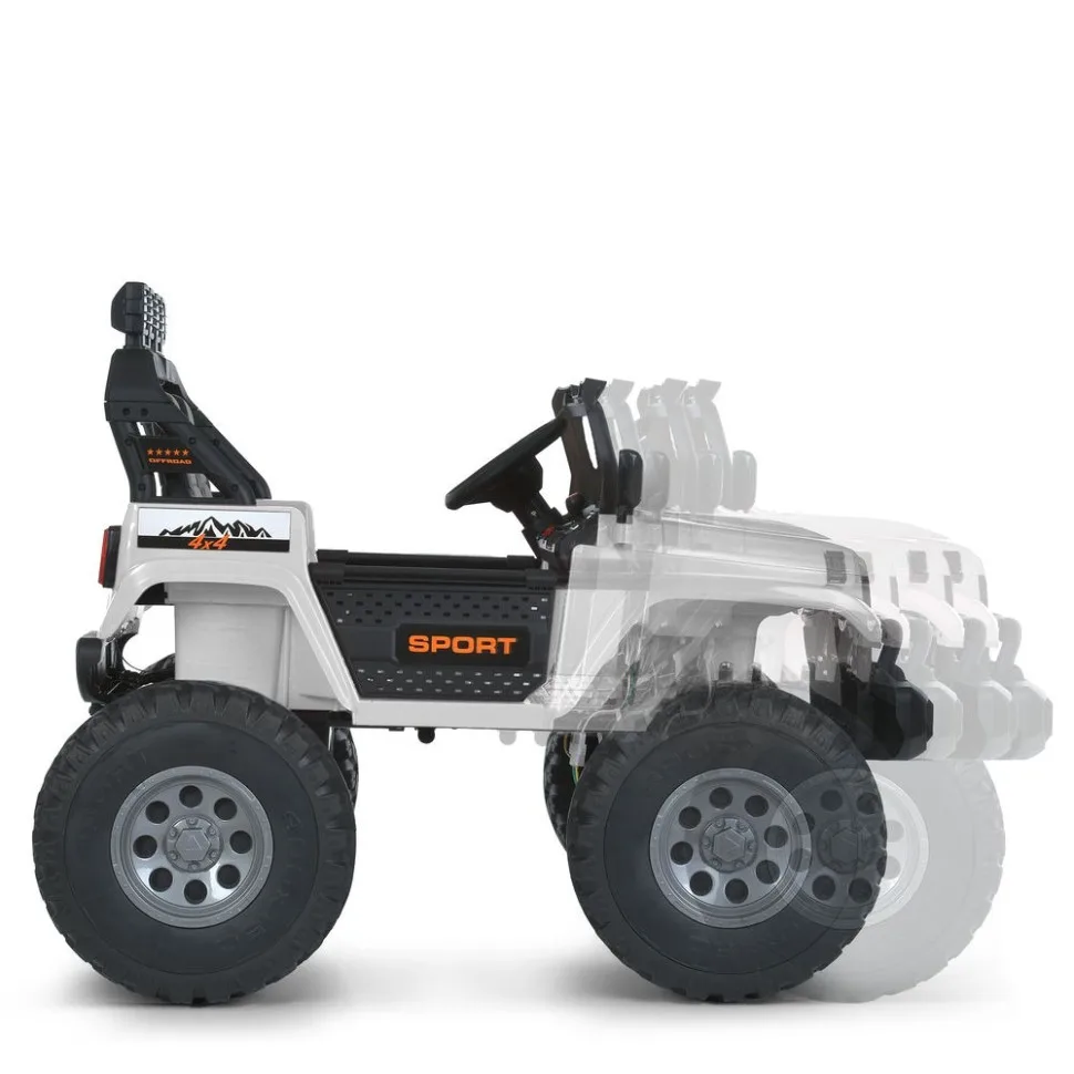 Дитячий електромобіль Bambi Racer екокожа джип 113-131 см чорний