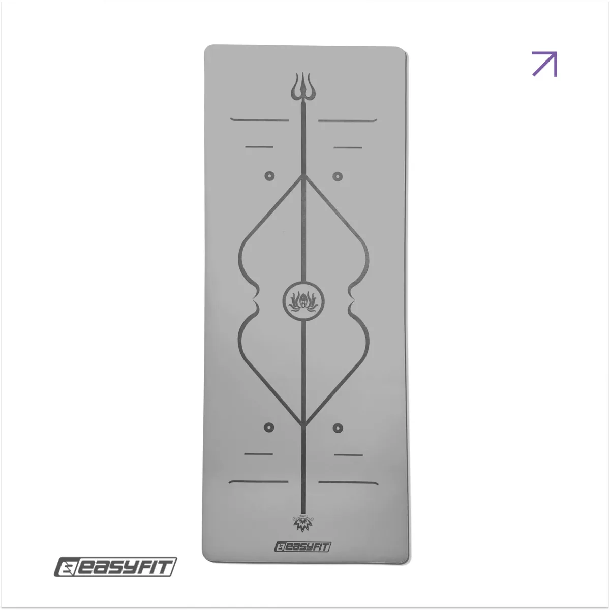 Коврик для йоги EasyFit каучук 5 мм сірий 184х68 см