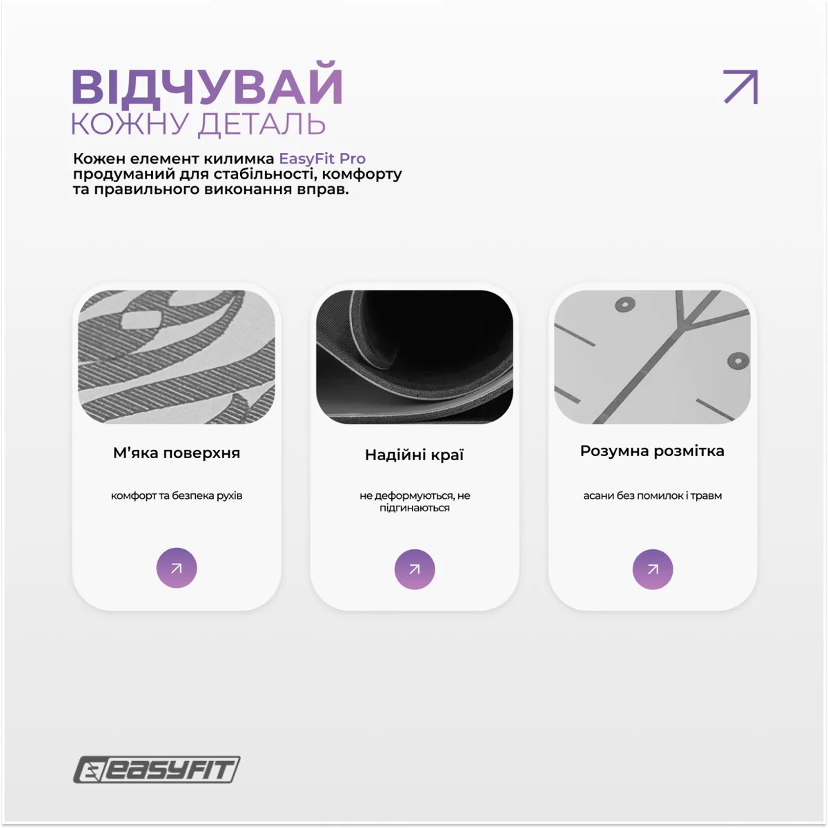 Коврик для йоги EasyFit каучук 5 мм сірий 184х68 см