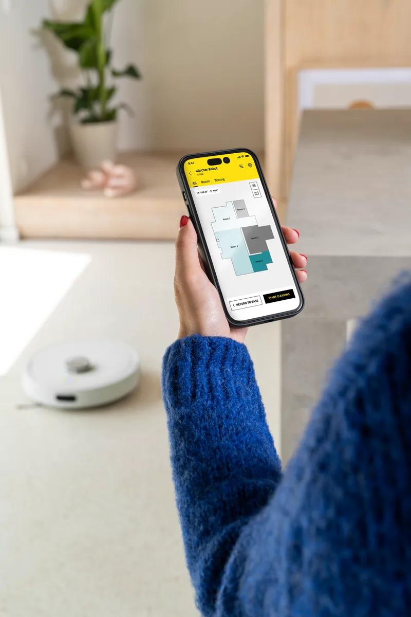 Робот-пилосос Karcher акумуляторний 9,7х33х32,5 см вологе прибирання чорний