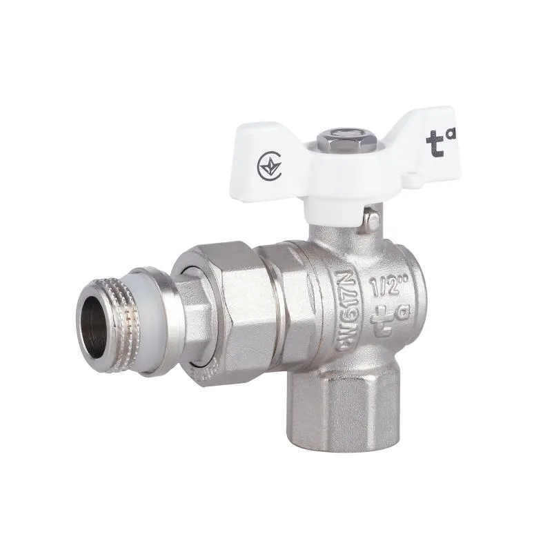 Кран кульовий Thermo Alliance Forte 1/2" кутовий з антипротіканням латунь нікельований