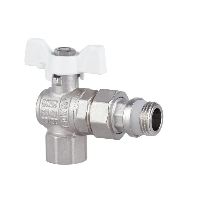 Кран кульовий Thermo Alliance Forte 1/2" кутовий з антипротіканням латунь нікельований
