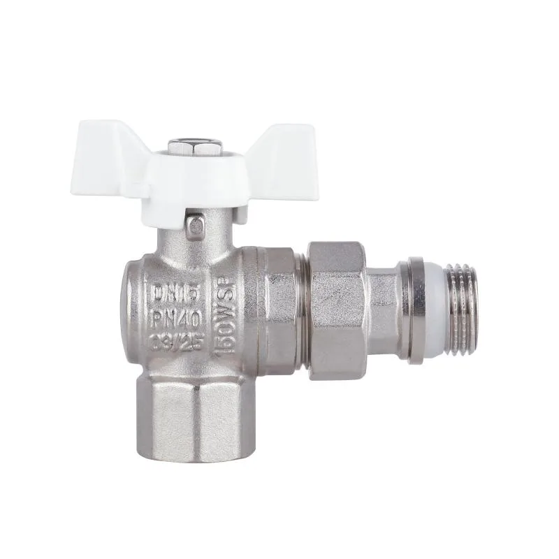 Кран кульовий Thermo Alliance Forte 1/2" кутовий з антипротіканням латунь нікельований