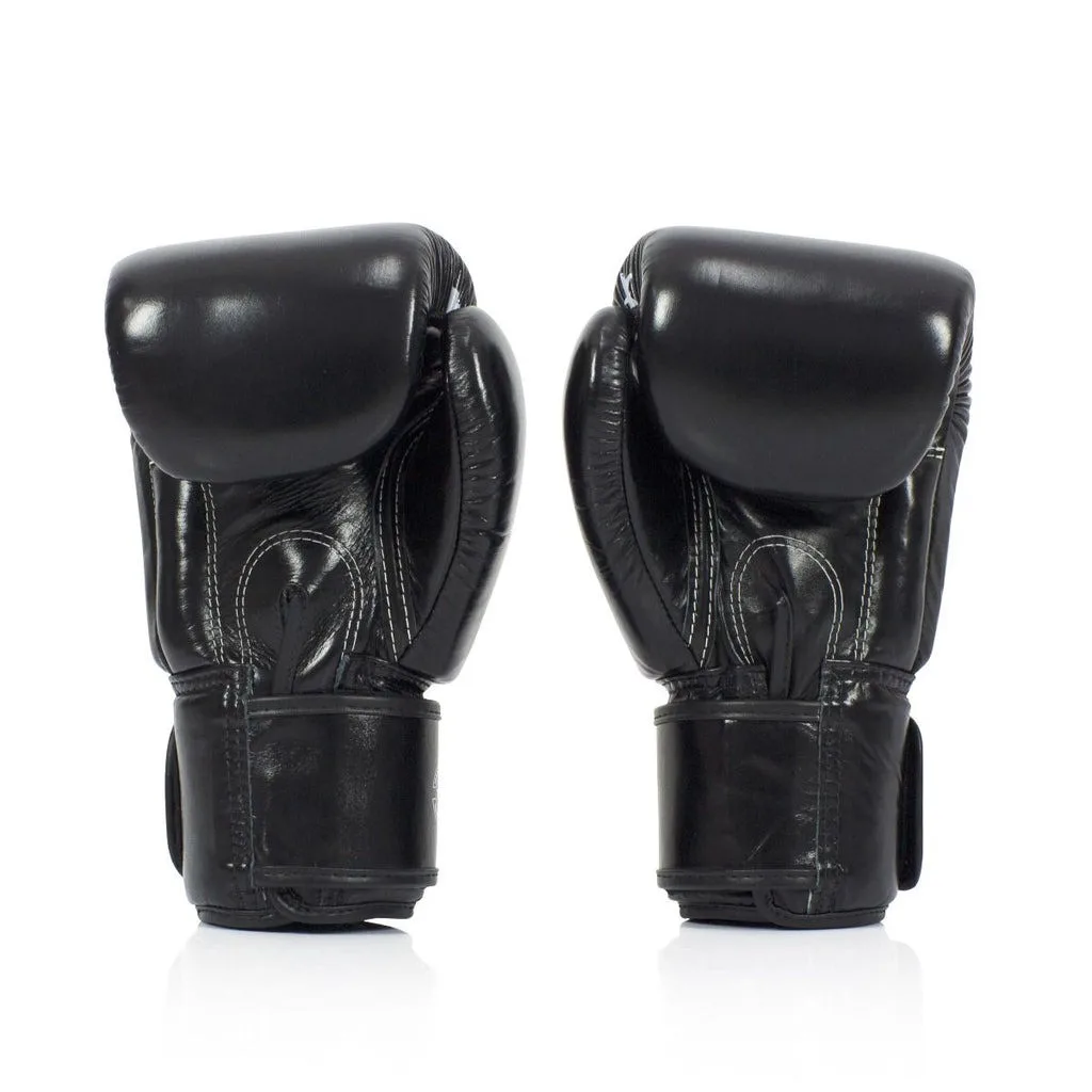 Боксерские перчатки Fairtex натуральная кожа 10 унций черные