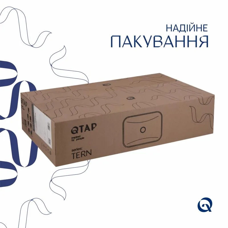 Раковина-чаша Qtap Tern накладна керамічна 610x350 мм біла