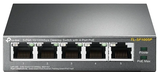 Комутатор TP-LINK TL-SF1005P 5xFE (4xPoE), 56Вт, Некерований