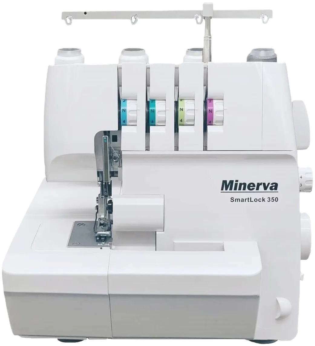 Оверлок Minerva 2 3 4 нитковий 91Вт 1200 стібків/хв білий