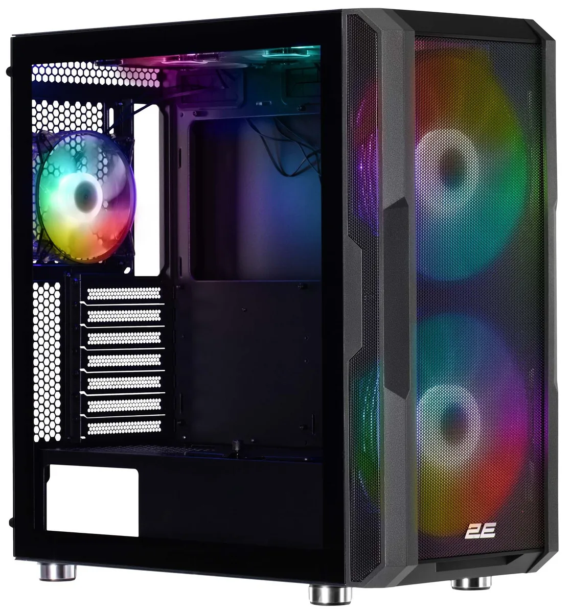 Корпус 2E Gaming чорний Large Mid Tower з ARGB 2x200мм 3x120мм без БЖ