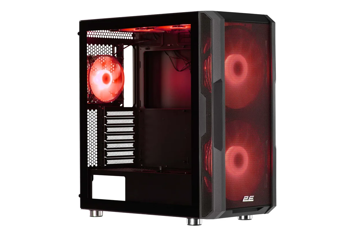 Корпус 2E Gaming чорний Large Mid Tower з ARGB 2x200мм 3x120мм без БЖ
