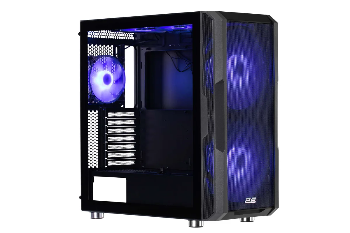 Корпус 2E Gaming чорний Large Mid Tower з ARGB 2x200мм 3x120мм без БЖ