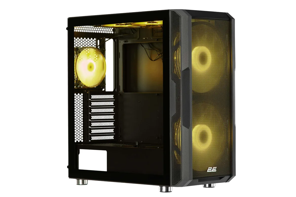 Корпус 2E Gaming чорний Large Mid Tower з ARGB 2x200мм 3x120мм без БЖ