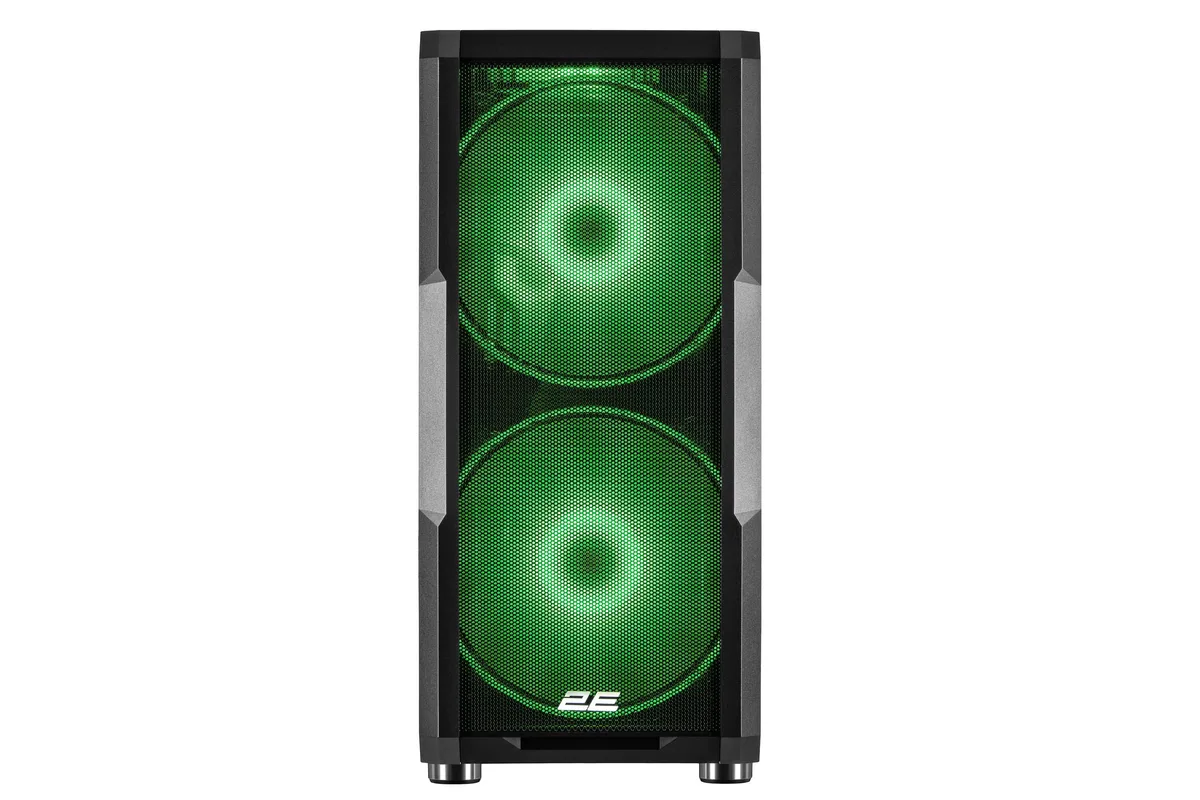 Корпус 2E Gaming чорний Large Mid Tower з ARGB 2x200мм 3x120мм без БЖ