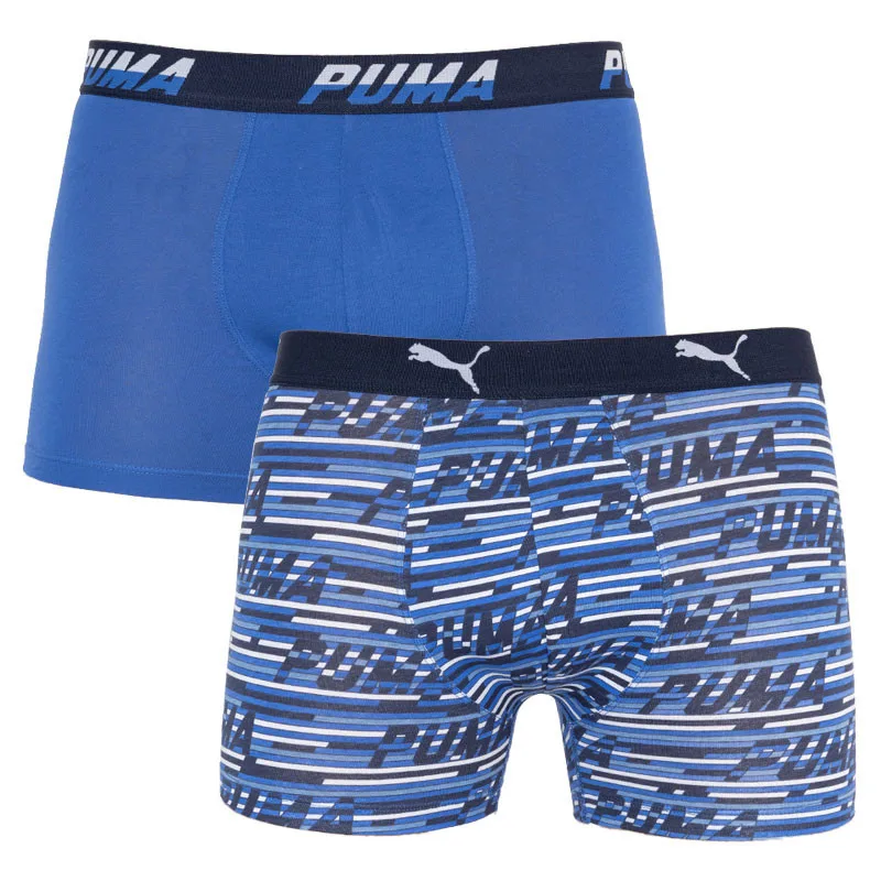 Труси-боксери Puma бавовна M синій білий 2 пари