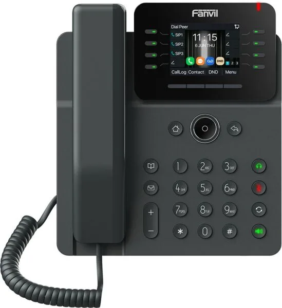 Телефон IP Fanvil V62G-Black 2xGE LAN, 12 SIP ліній, 21 DSS клавіш, VPN, SW Linux, PoE, 2.8" кольоровий дисплей, чорний