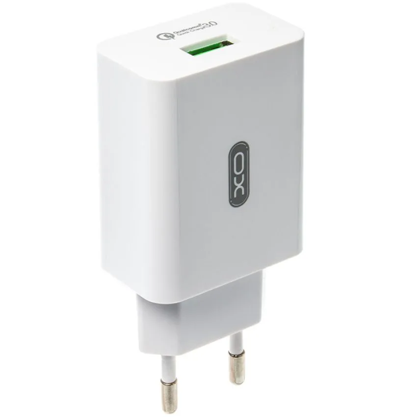 Мережевий зарядний пристрій XO адаптер USB 3А Quick Charge 3.0 білий