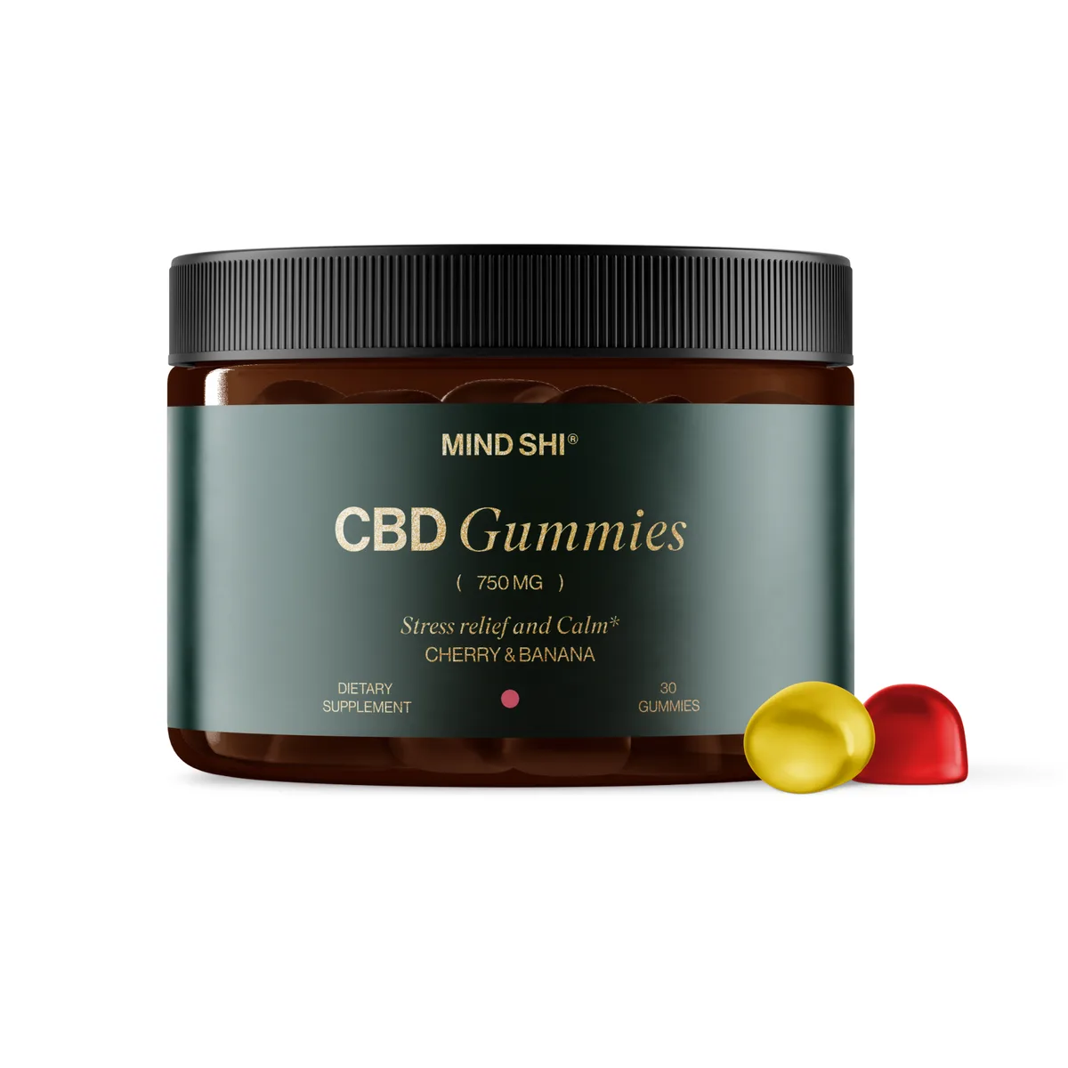 CBD Gummies Full Spectrum 750 mg Mind Shi Веганские 30 штук Вишня и Банан