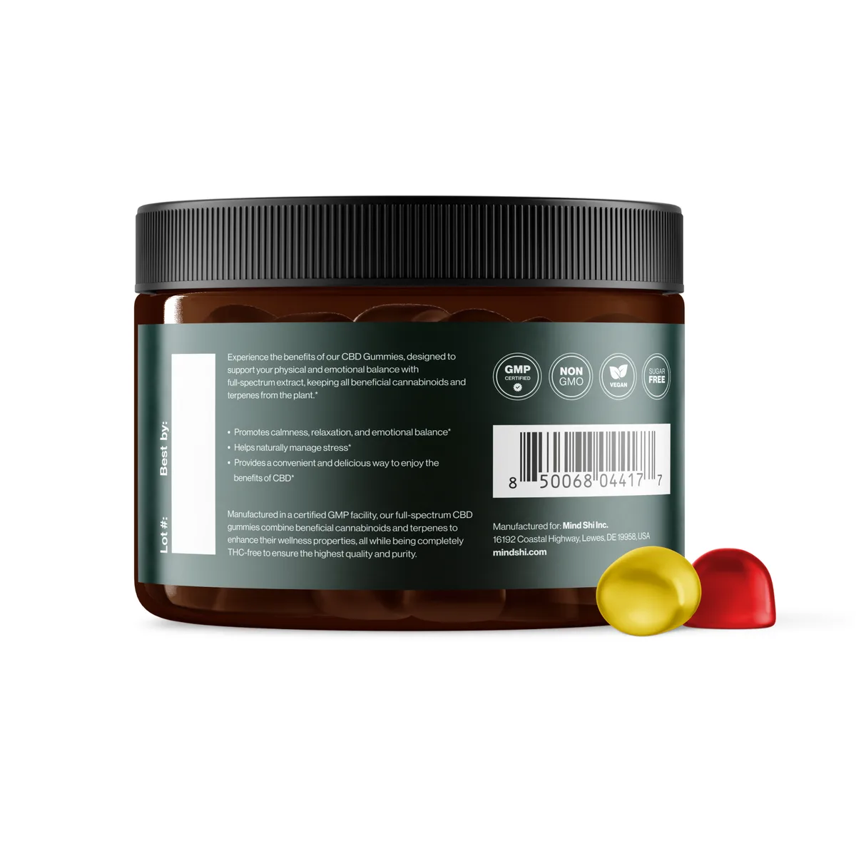 CBD Gummies Full Spectrum 750 mg Mind Shi Веганские 30 штук Вишня и Банан