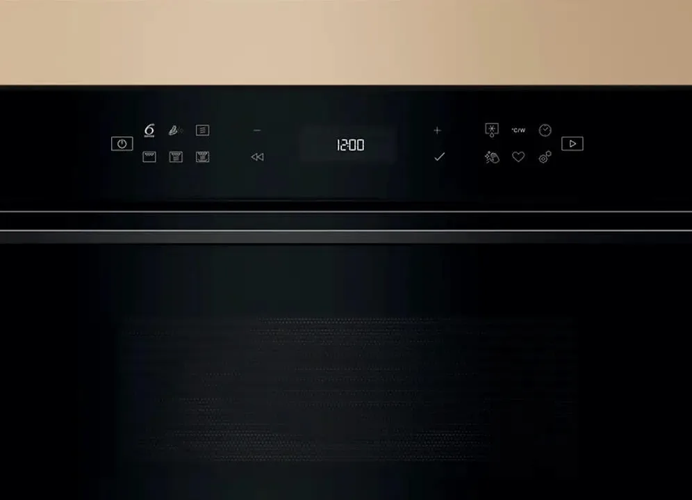 Вбудована мікрохвильова піч Whirlpool, 31л, електронне управління, 1000Вт, гриль, дисплей, чорного кольору.