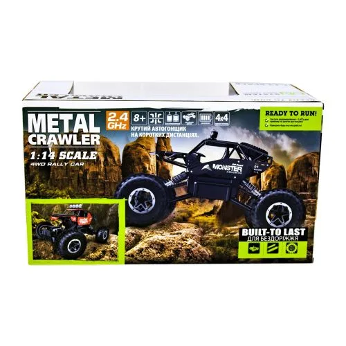 Радіокерована машинка Off-Road Crawler чорна для дітей 8 років позашляховик на пульті керування