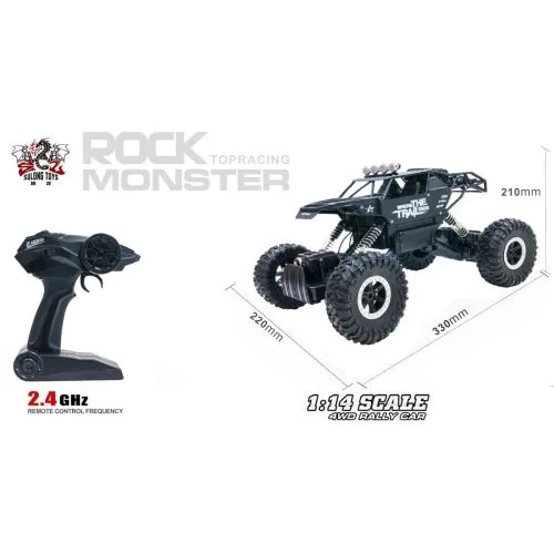 Радіокерована машинка Off-Road Crawler чорна для дітей 8 років позашляховик на пульті керування