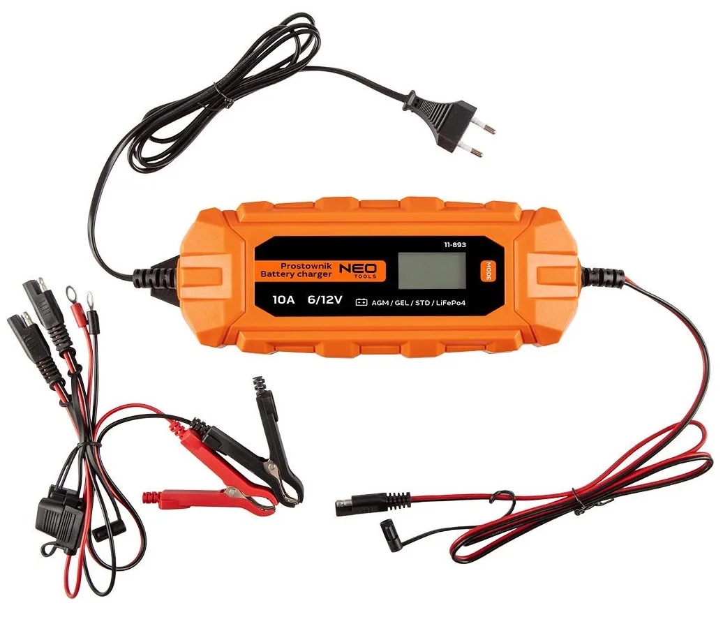 Зарядний пристрій Neo Tools 10А для акумуляторів AGM GEL LiFePO4 160Вт IP65