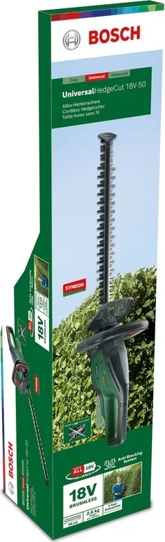 Аккумуляторный кусторез Bosch UniversalHedgeCut 18V-50, 18В, 50мм, шаг реза 20мм, вес 23кг, без батареи и зарядного устройства