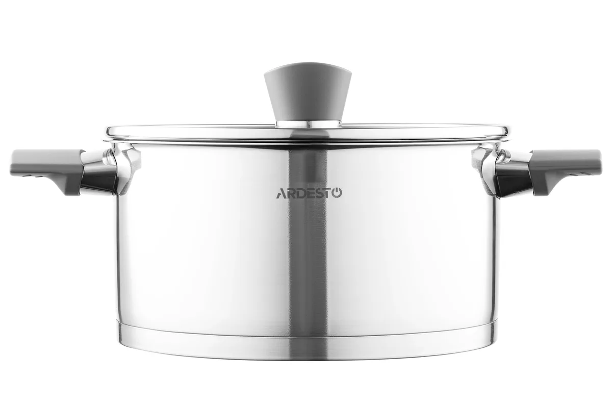 Кастрюля с прозрачной крышкой ARDESTO Gemini Trento, 39 л, из нержавеющей стали и бакелита