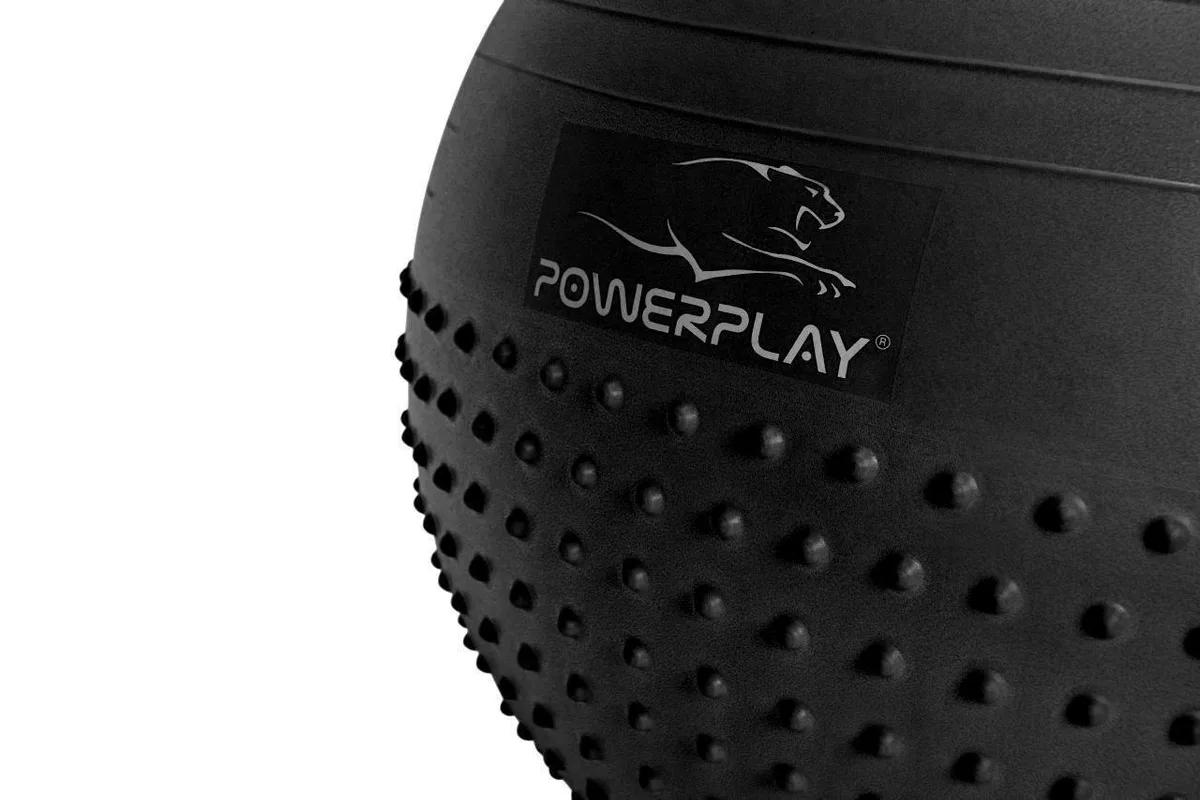 М'яч для фітнесу Active Point PVC 75 см Темно-сірий з помпою