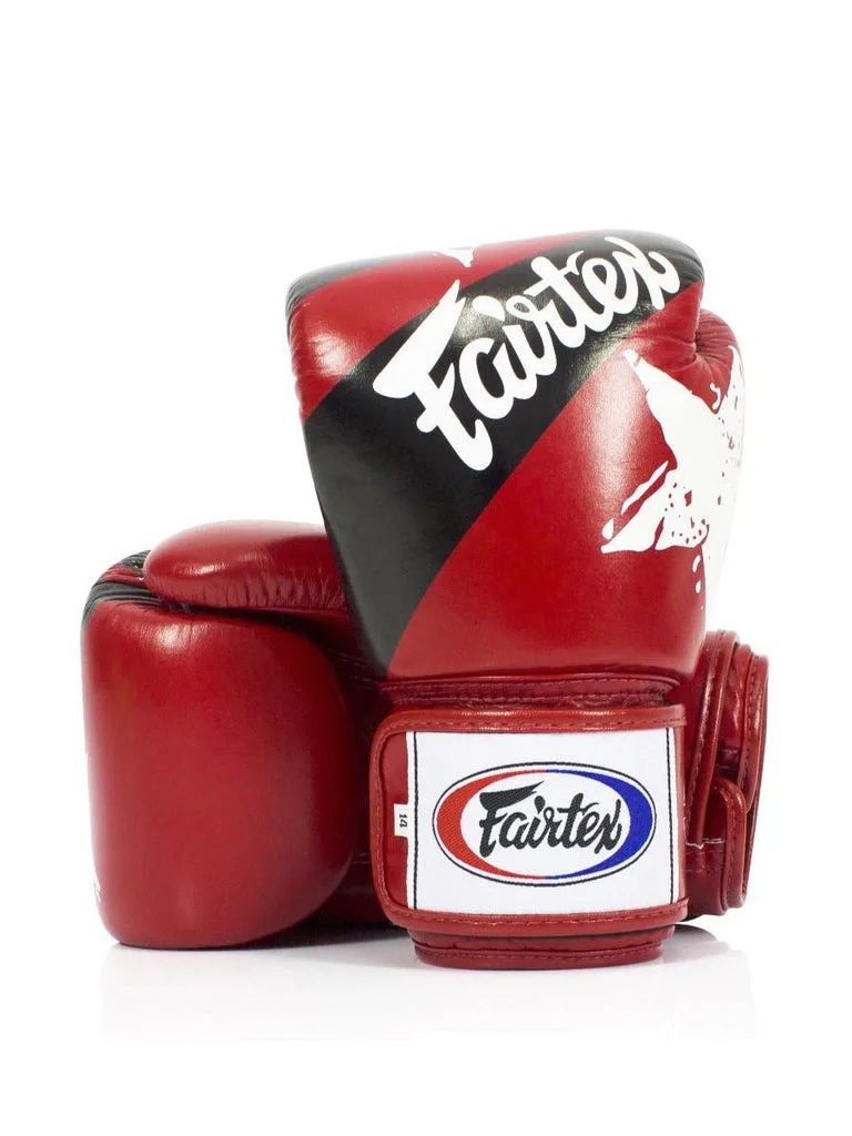 Боксерські рукавиці Fairtex натуральна шкіра 12 унцій червоні