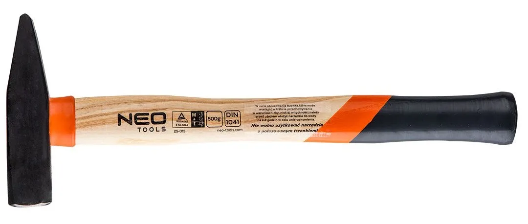 Молоток слюсарний Neo Tools 500 г дерев'яне руків'я ясень 31,5 см
