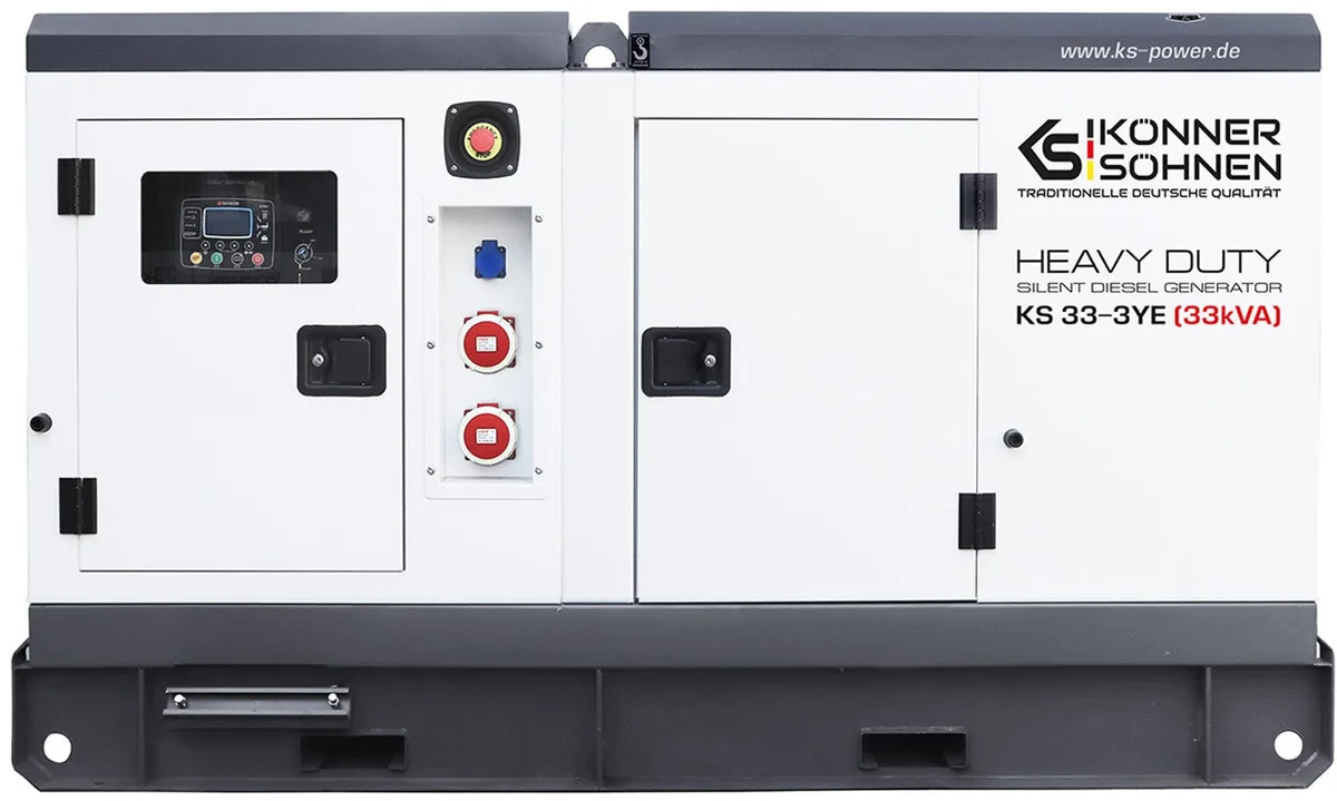 Дизельний генератор KonnerSohnen KS 33-3YE, 230/400В, 30кВА, 3 фази, електричний стартер, двигун YangDong, вага 978 кг.