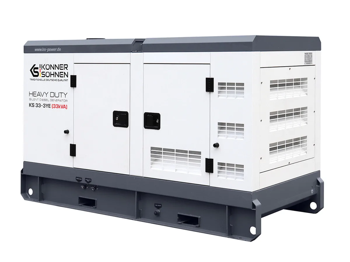 Дизельний генератор KonnerSohnen KS 33-3YE, 230/400В, 30кВА, 3 фази, електричний стартер, двигун YangDong, вага 978 кг.