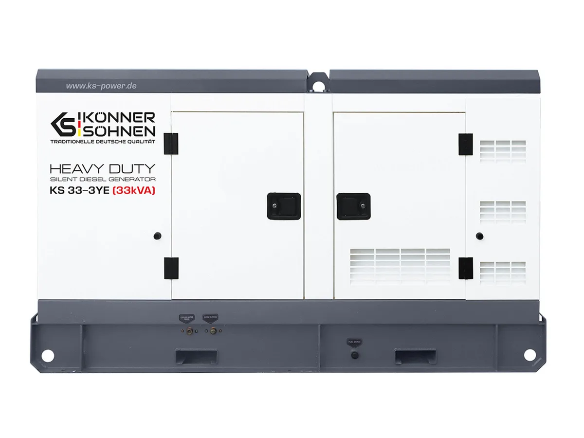 Дизельний генератор KonnerSohnen KS 33-3YE, 230/400В, 30кВА, 3 фази, електричний стартер, двигун YangDong, вага 978 кг.