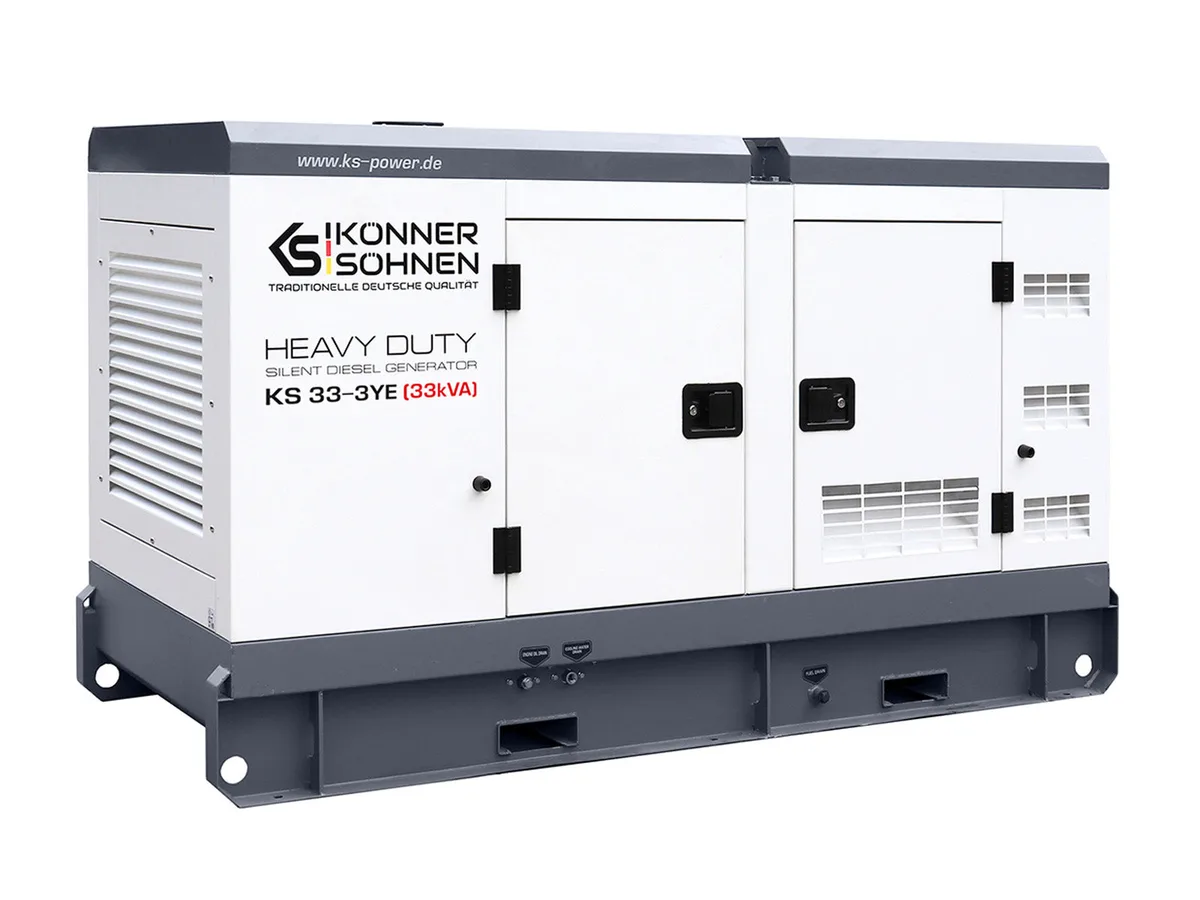 Дизельний генератор KonnerSohnen KS 33-3YE, 230/400В, 30кВА, 3 фази, електричний стартер, двигун YangDong, вага 978 кг.
