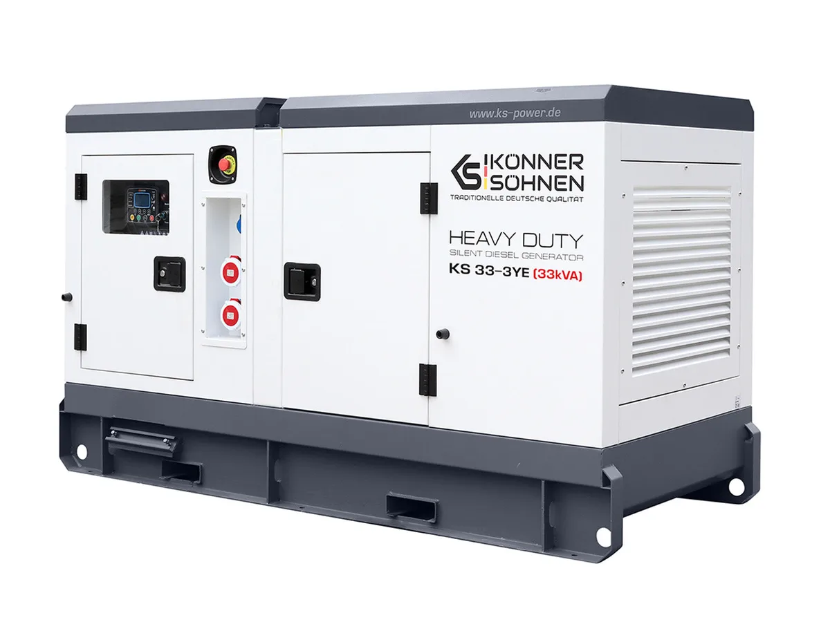 Дизельний генератор KonnerSohnen KS 33-3YE, 230/400В, 30кВА, 3 фази, електричний стартер, двигун YangDong, вага 978 кг.