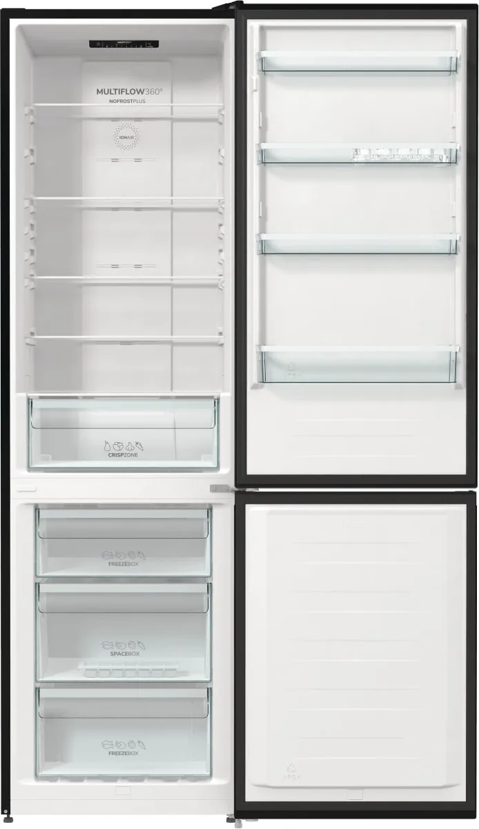 Холодильник Gorenje з нижньою морозильною камерою 235 л А++ NoFrost для зберігання продуктів та овочів