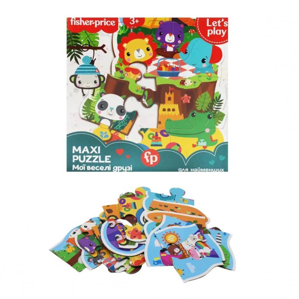 Дитячі пазли Vladi Toys картонні 24 деталі 40х28 см багатоколірні